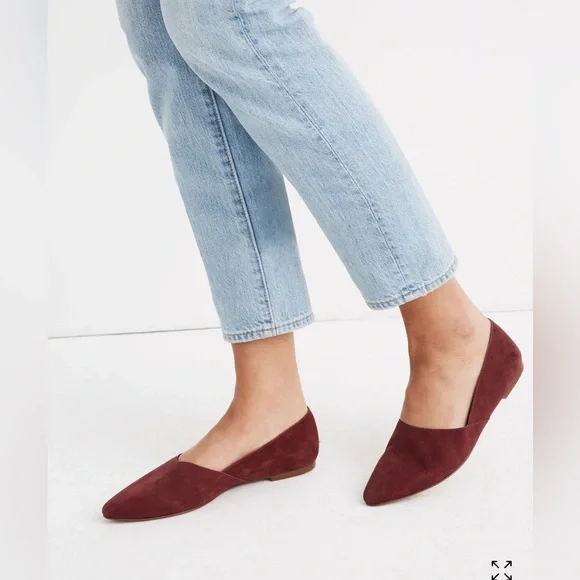 Madewell The Lizbeth flats suede red size 9 - Picture 13 of 15